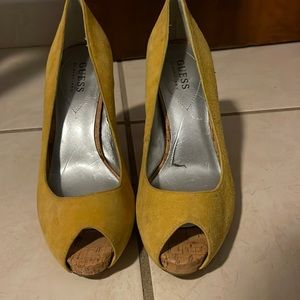 Guess by Marciano - Yellow shoe with Cork heel Sz 8.5